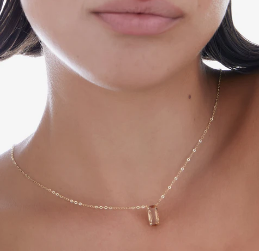 Collana corta con Cristallo Topazio Rettangolare