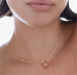 Collana corta con Cristallo Topazio Rettangolare