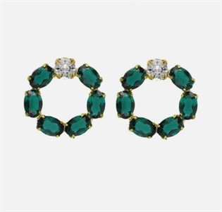 Orecchini corti con cerchi di cristallo colorati