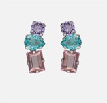Orecchini corti con cristalli multicolor