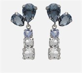 Orecchini lunghi a goccia con cristalli blu colorati