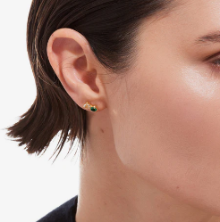 Orecchini a bottone in cristallo colorato