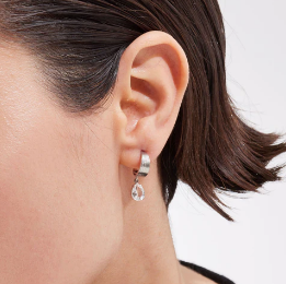 Orecchini a cerchio con cristalli bianchi