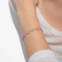 Bracciale con cerchio in cristallo bianco