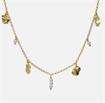 Collana corta con foglia di perle