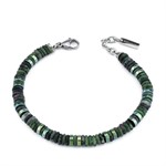 Bracciale uomo con zoisite ed ematite verde