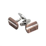 Gemelli in acciaio con inserti in pvd rosato