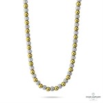 Collana in Acciaio con Boule Oro e bianche