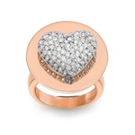 Anello Donna Cuore Cristalli Rosato