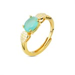 Anello con cristallo verde e zirconi