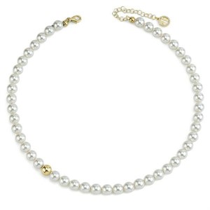 Girocollo di Perle Dorato con filo di perle grandi e boule