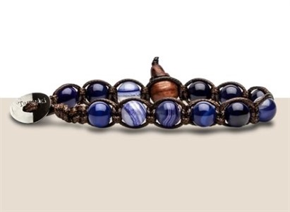 Bracciale Tibetano Tamashii Agata Blu Scuro Striata