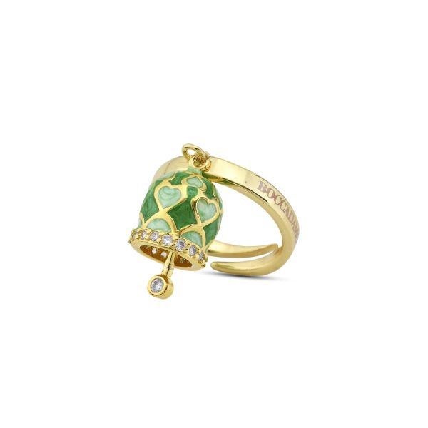 Anello con campanella portafortuna verde