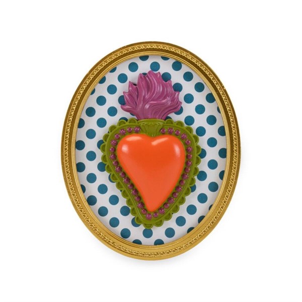 Quadro Ovale C/Cuore e Pois 22x18 - Henriette