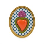 Quadro Ovale C/Cuore e Pois 22x18 - Henriette