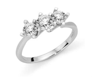 Anello Trilogy in Oro Bianco e Diamanti
