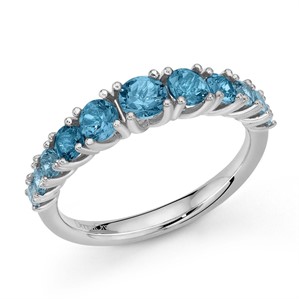 Anello Veretta in Oro 18kt con Acqua Marina