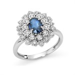 Anello in Oro 18kt con Zaffiro Blu e Diamanti