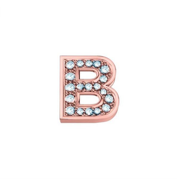 Elemento Lettera B Classica in oro rosa 18 kt.