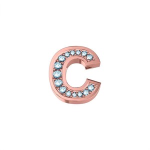 Elemento Lettera C Classica in oro rosa 18 kt.