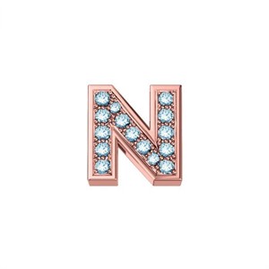 Elemento Lettera N Classica in oro rosa 18 kt.