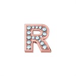 Elemento Lettera R Classica in oro rosa 18 kt.