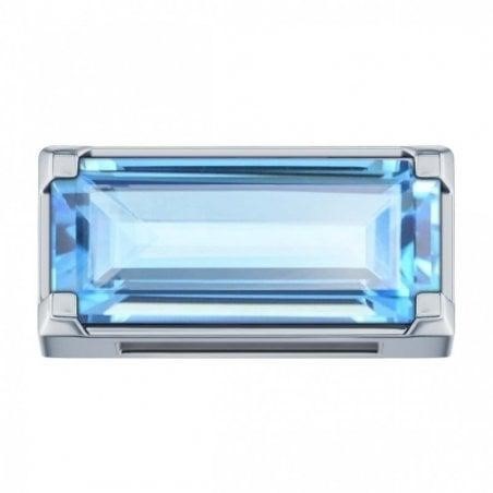 Elemento In Oro Bianco E Topazio Azzurro