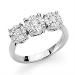 Anello Trilogy con Diamanti Griffe a Fiore ct 0,24