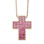 Collana con Croce in Oro Rosa