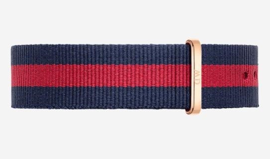 Cint. Oxford Strap Rose Gold BLU/ROSSO 12mm