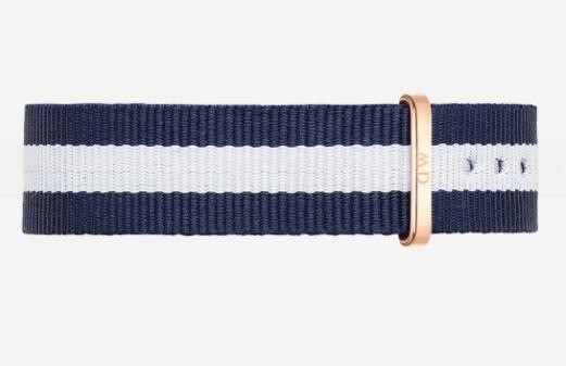 Cint. Glasgow Strap Rose Gold BLU/BIANCO 12mm