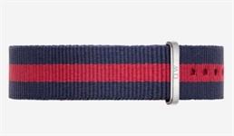 Cint. Oxford Strap silver BLU/ROSSO 12mm