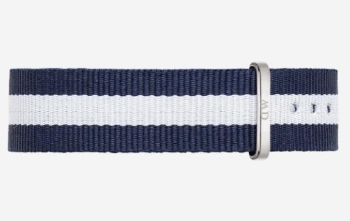 Cint. Glasgow Strap Silver BLU/BIANCO 12mm