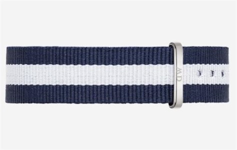 Cint. Glasgow Strap Silver BLU/BIANCO 12mm