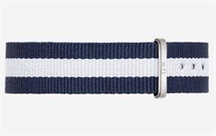 Cint. Glasgow Strap Silver BLU/BIANCO 12mm