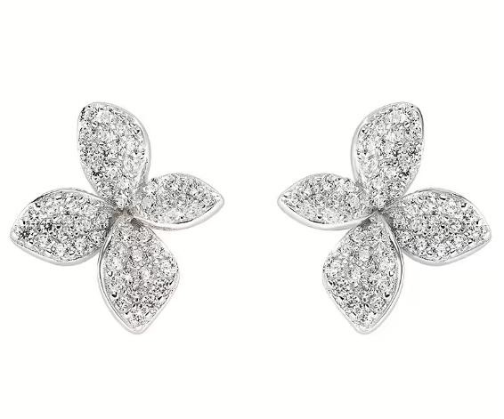 Orecchini Fiori di Loto con PavÞ di Zirconi