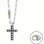 Coll. in Arg. 925. Oro 18Kt, con Spinelli Neri