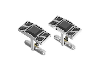 Gemelli. in Arg. 925. Oro 18Kt, con Onice e Spinelli Neri