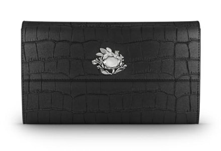 Portafoglio continental jungle pelle croco Nera
