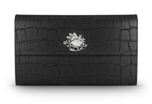 Portafoglio continental jungle pelle croco Nera