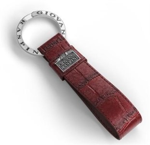Portachiavi pelle croco Borgogna