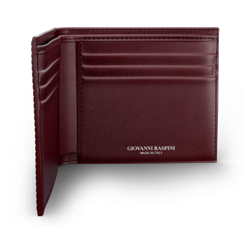 Portafoglio pelle croco Borgogna