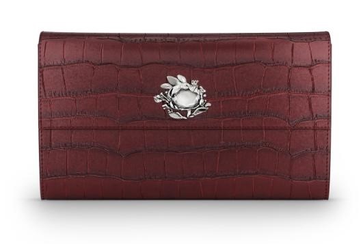 Portafoglio continental jungle pelle croco Borgogna