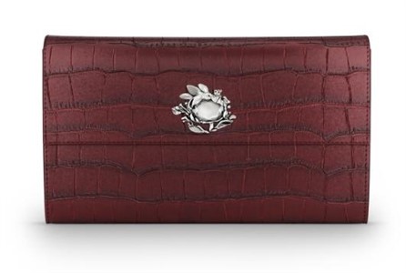 Portafoglio continental jungle pelle croco Borgogna