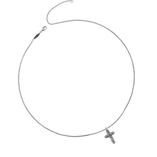 Collana maglia a spiga con crocefisso