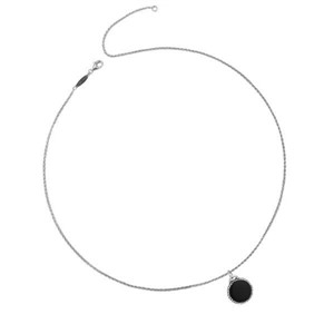 Collana maglia a spiga con agata nera