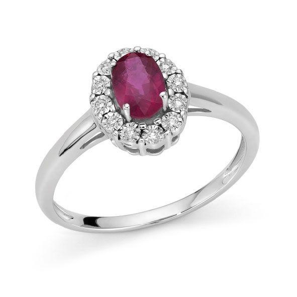 Anello con Rubino e Diamanti oro 9kt