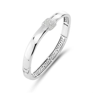 Bracciale rigido con centrale quadrato di zirconi