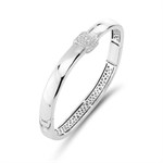 Bracciale rigido con centrale quadrato di zirconi