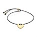 Bracciale Regolabile Cordino Nero con Cuore da incidere